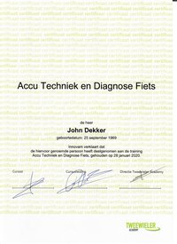Innovam: Training Accutechniek en Diagnose Fiets